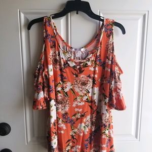 Venus Floral Cold Shoulder Top